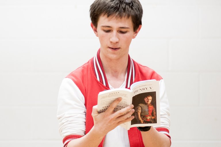 man reading a book